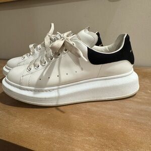 Alexander McQueen White and Black Platform Sneakers
